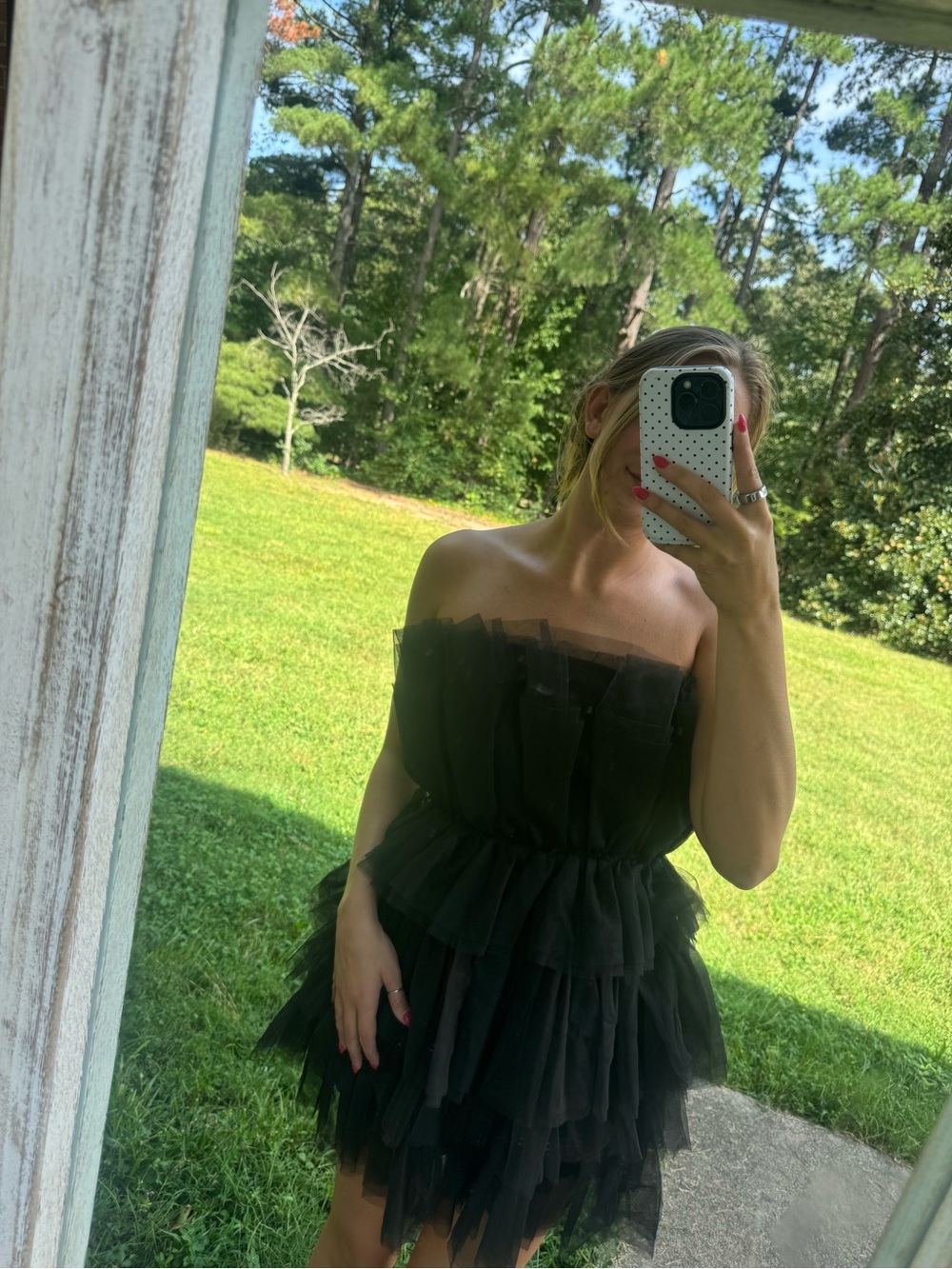 Black layered tulle dress